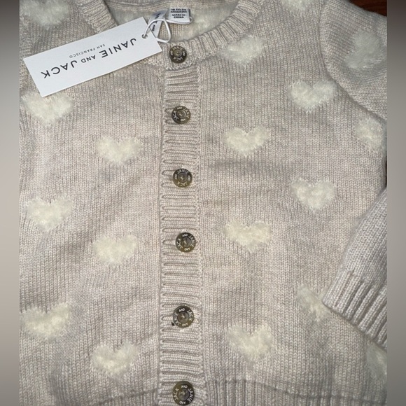 NWT Janie and Jack Baby Heart Cardigan - Picture 7 of 8